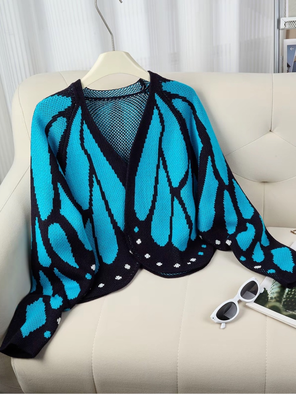 Light blue morpho butterfly cardigan